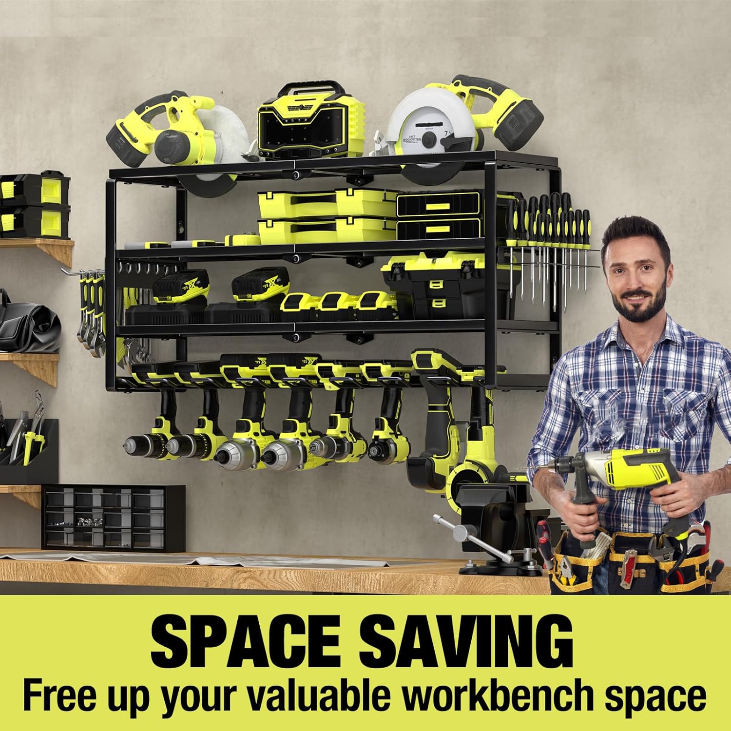 4 Katmanlı Duvara Monte Elektr - Power Tools Rack incelemesi ve fiyatı